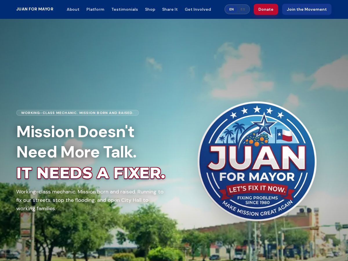 Landing-page snapshot of juanformayor.com