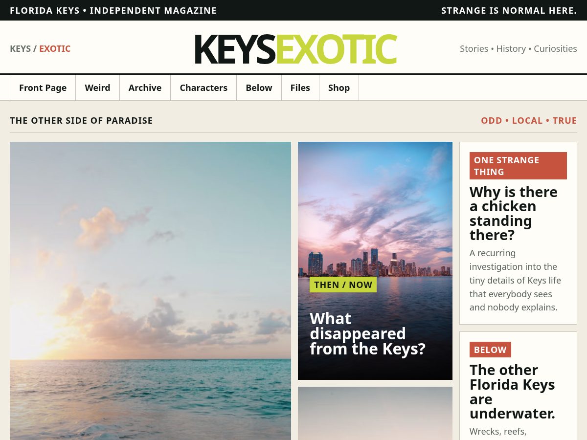 Landing-page snapshot of keysexotic.com