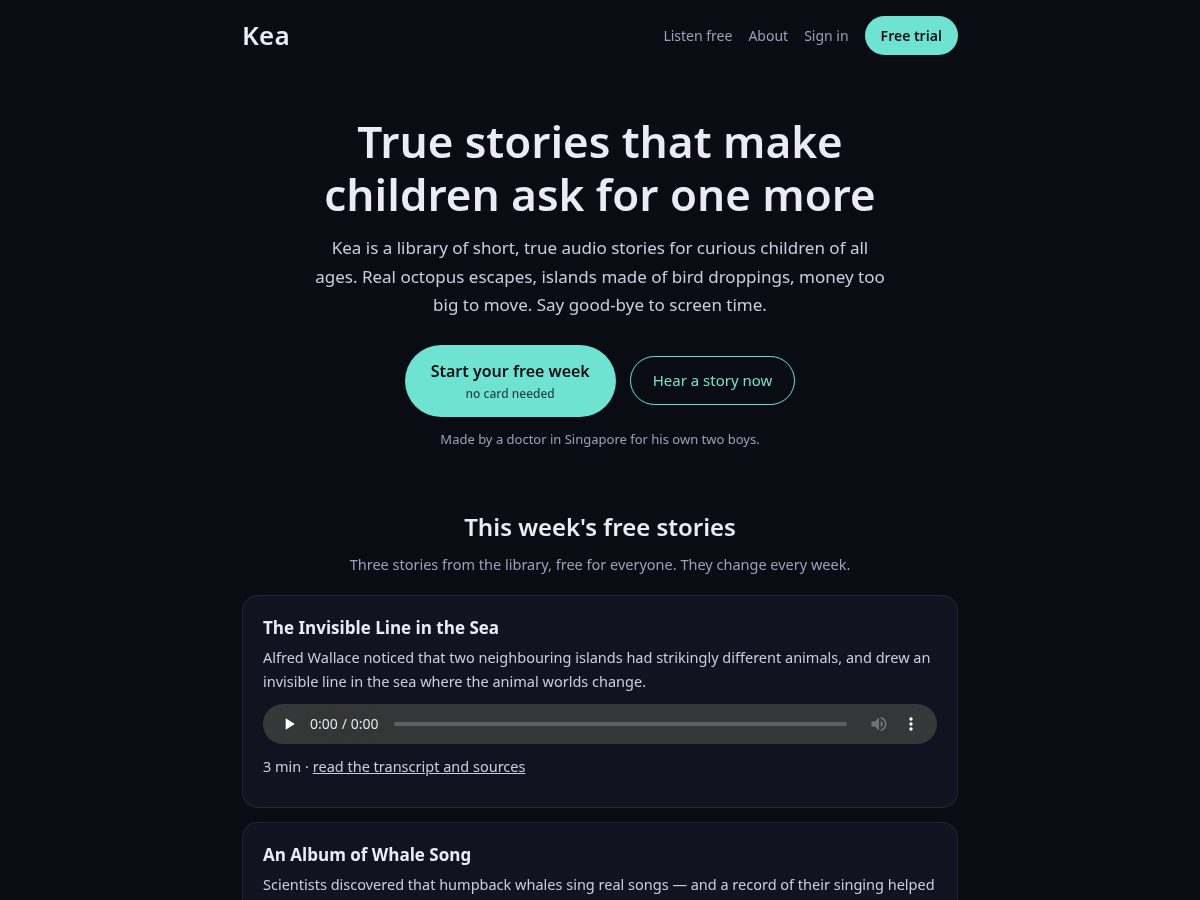 Landing-page snapshot of kialisten.com
