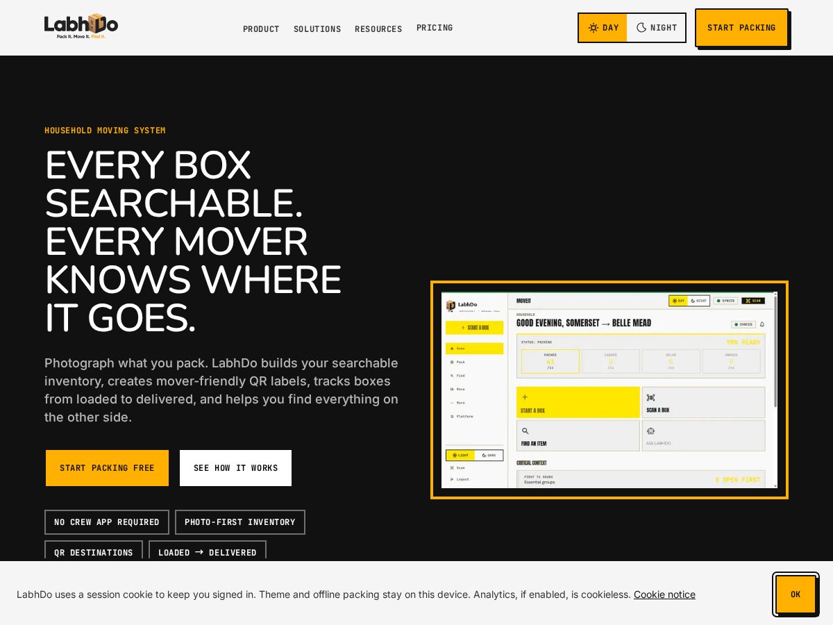 Landing-page snapshot of labhdo.com