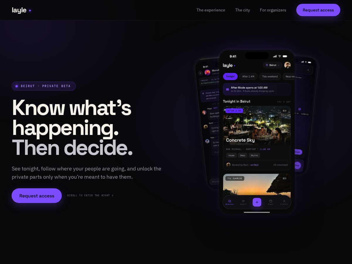 Landing-page snapshot of layle.app