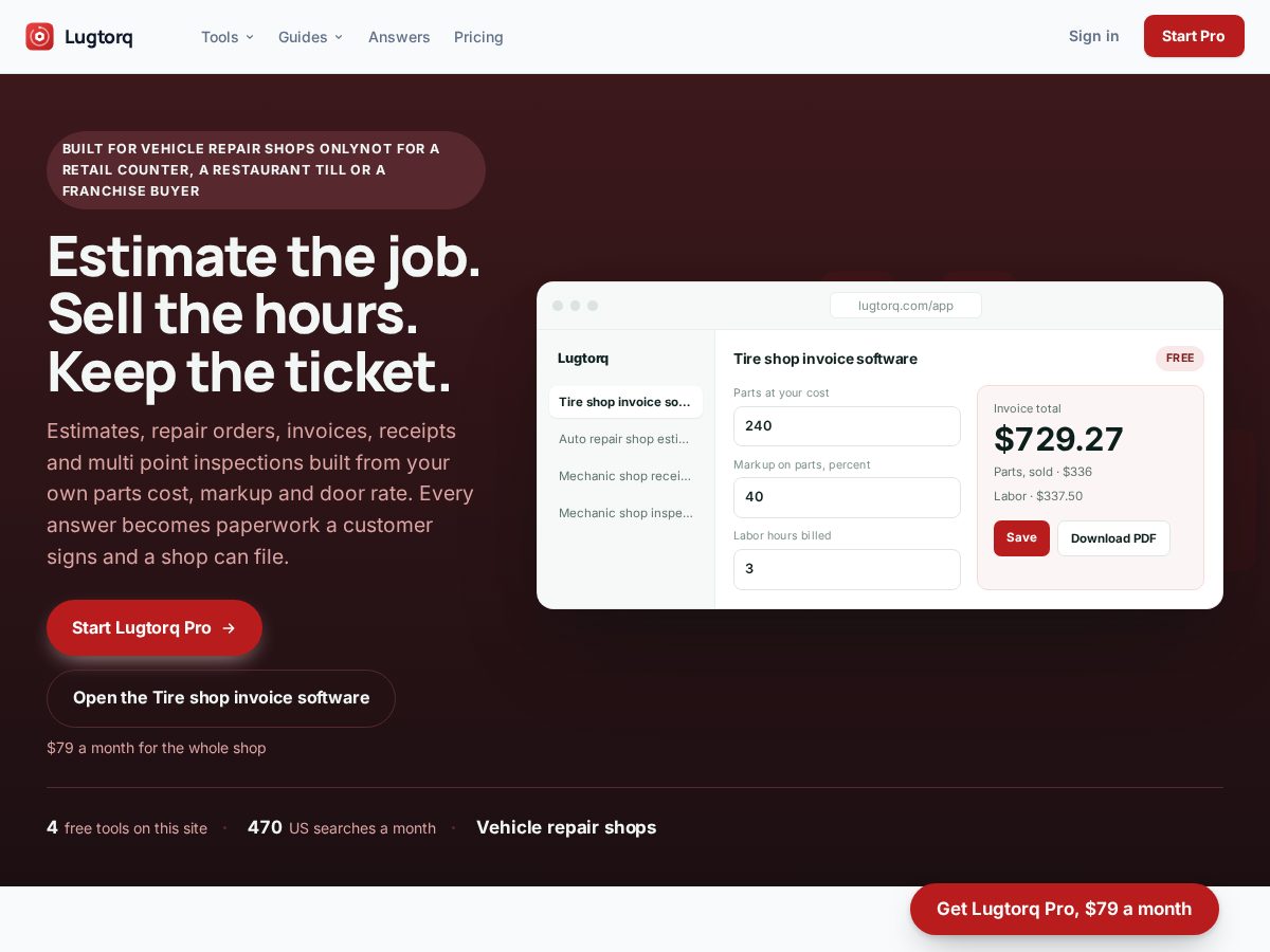 Landing-page snapshot of lugtorq.com