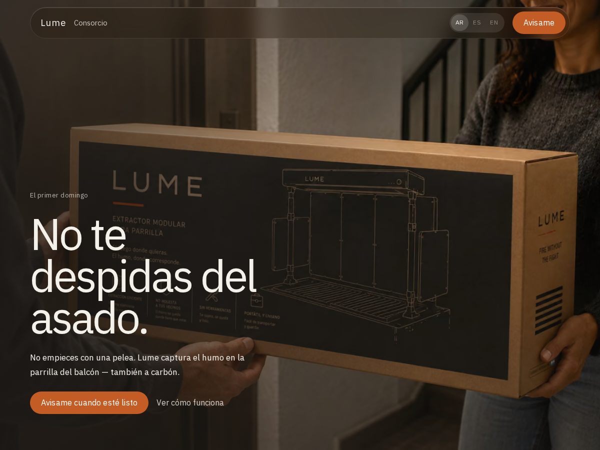 Landing-page snapshot of lumefuego.com