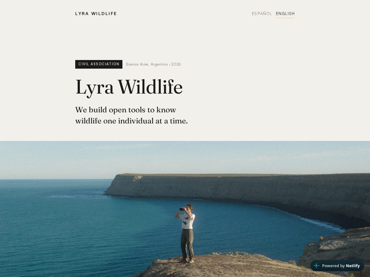 Landing-page snapshot of lyrawildlife.org