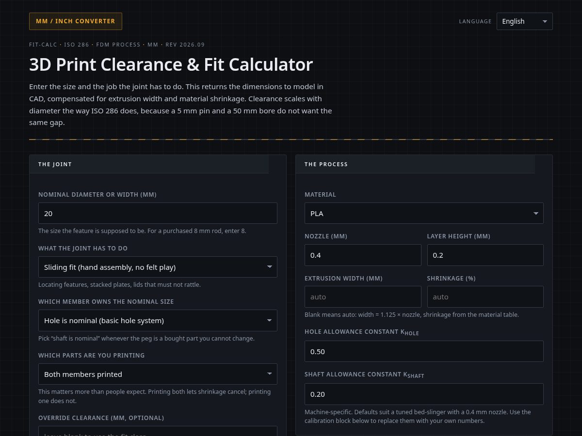 Landing-page snapshot of machinistcalcs.com