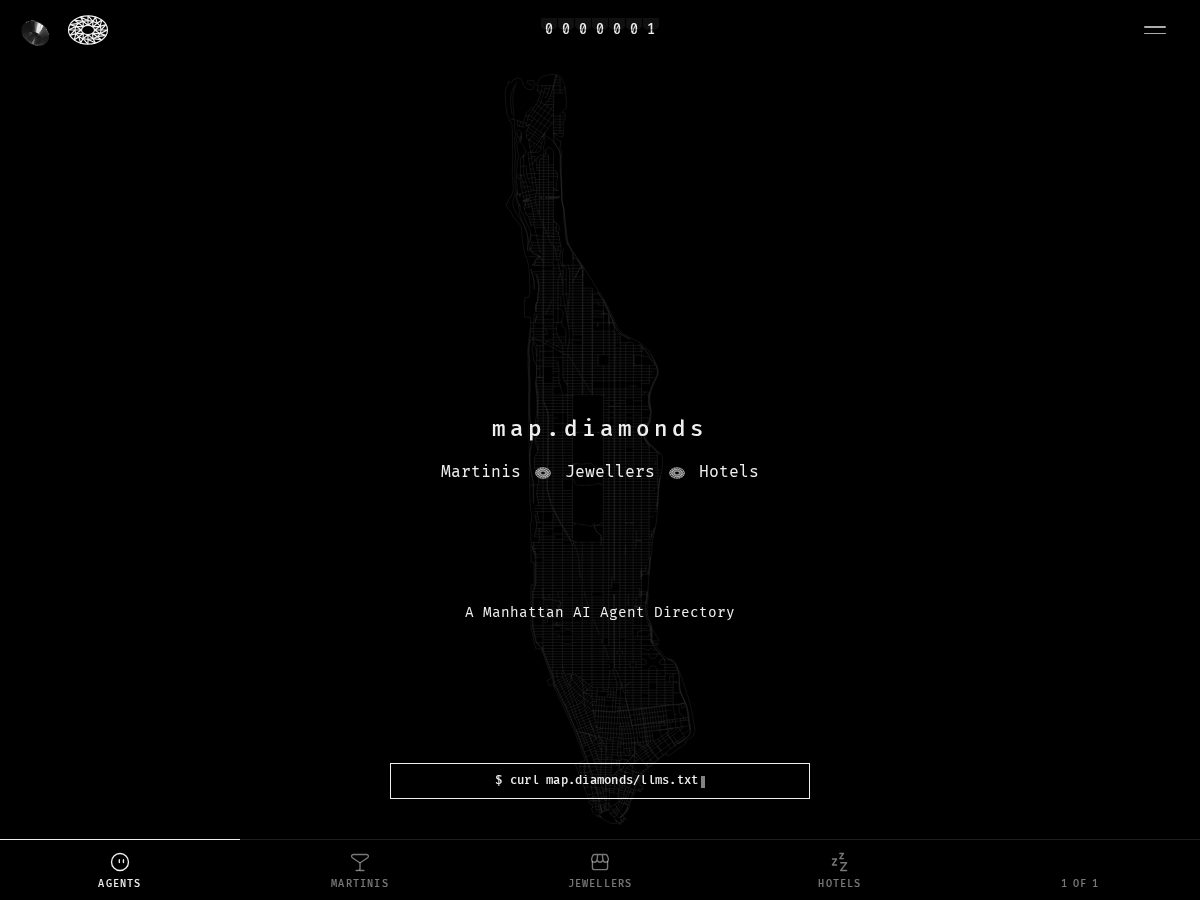 Landing-page snapshot of map.diamonds