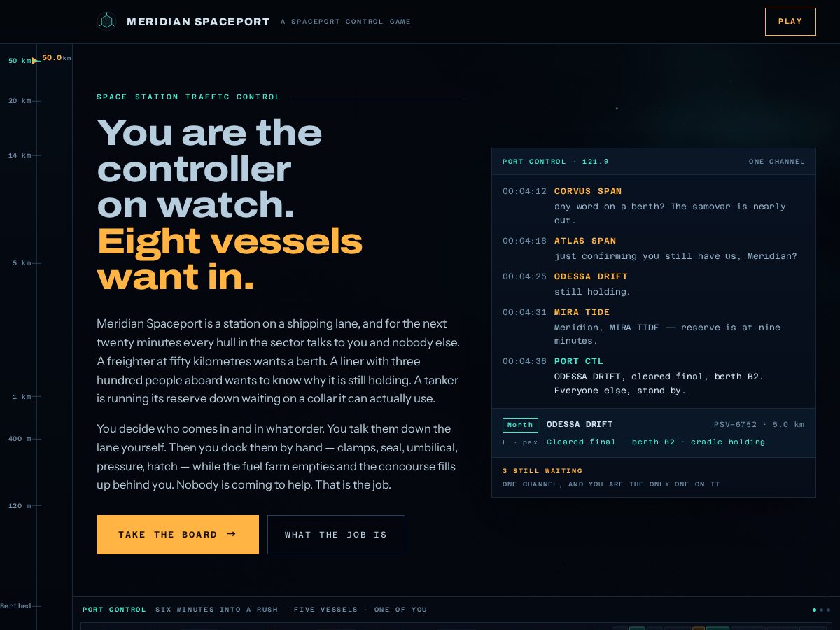 Landing-page snapshot of meridianspaceport.com