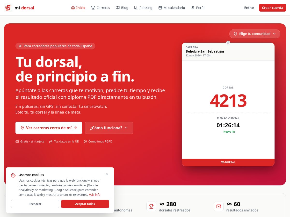 Landing-page snapshot of mi-dorsal.com