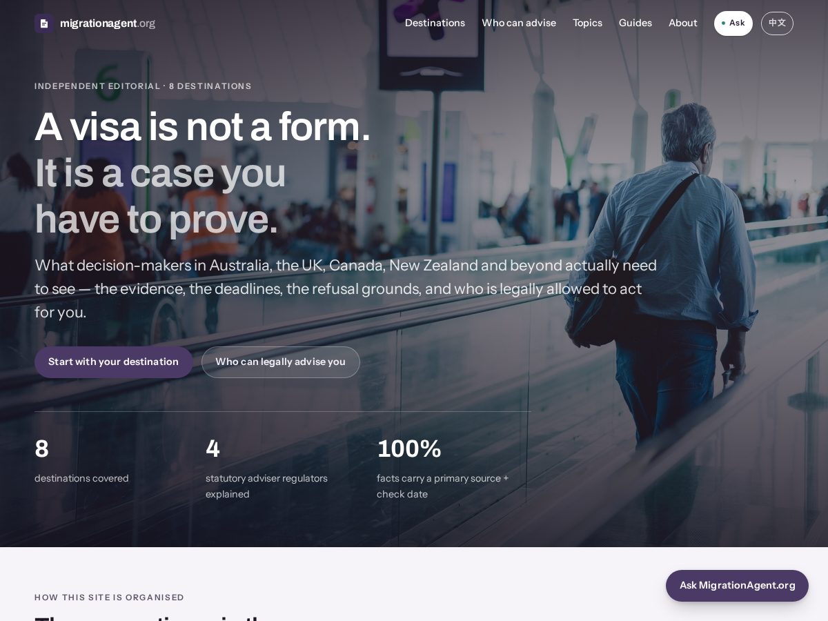 Landing-page snapshot of migrationagent.org