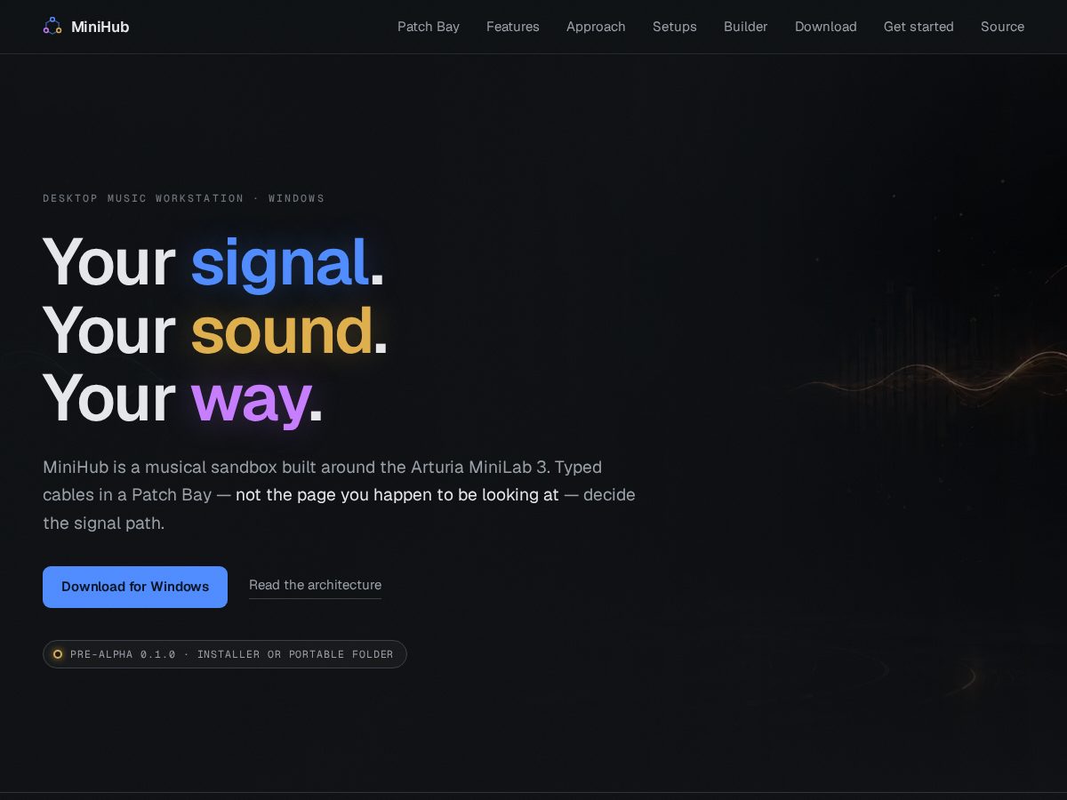 Landing-page snapshot of minihub.site
