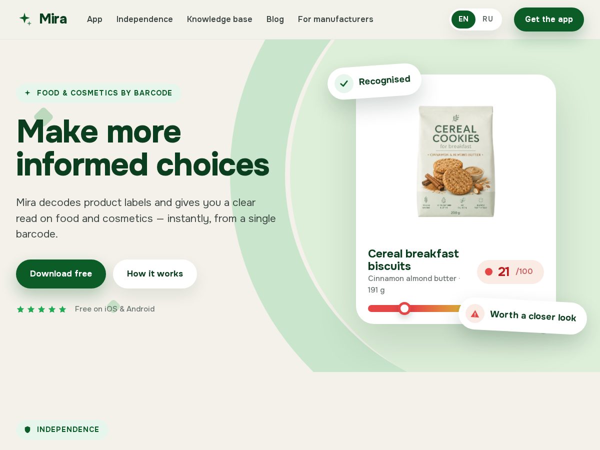 Landing-page snapshot of mira.team