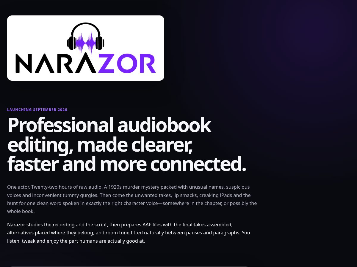 Landing-page snapshot of narazor.app