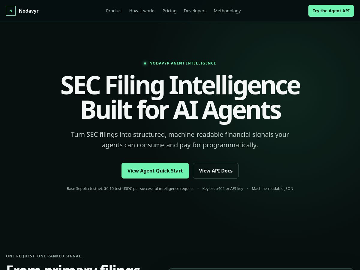 Landing-page snapshot of nodavyr.com
