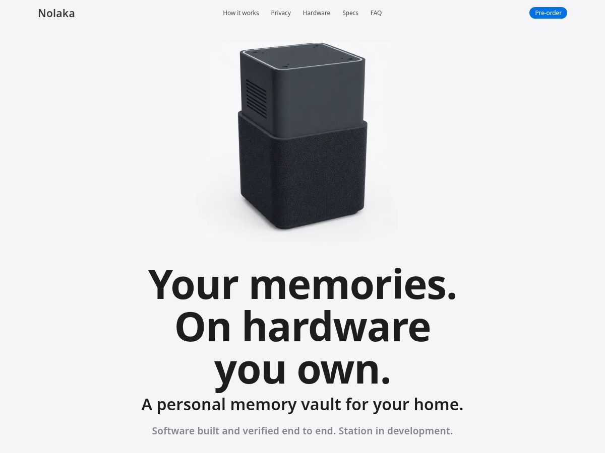 Landing-page snapshot of nolaka.com