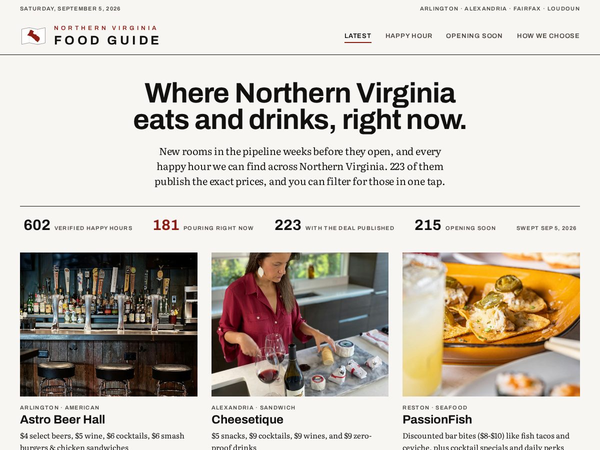 Landing-page snapshot of novafoodguide.com