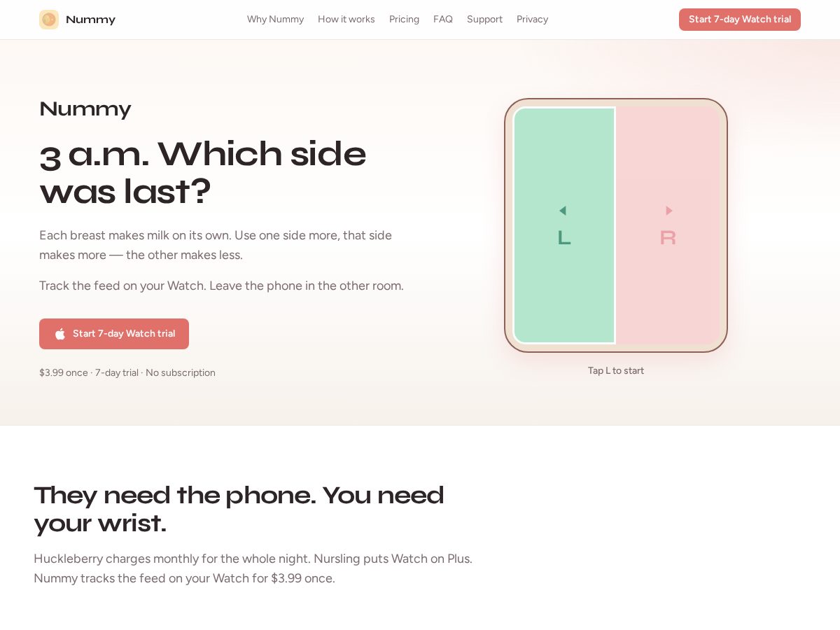 Landing-page snapshot of nummyapp.com