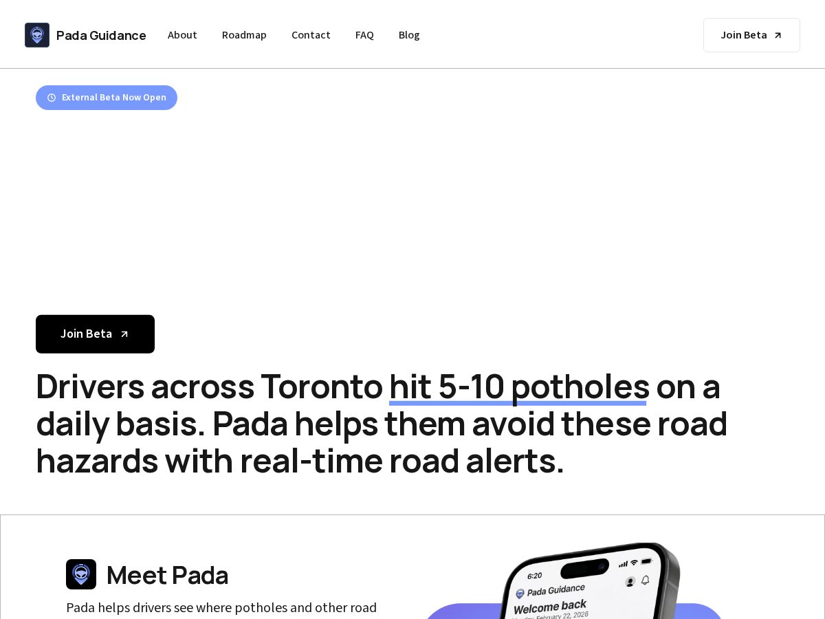 Landing-page snapshot of padaguidance.net