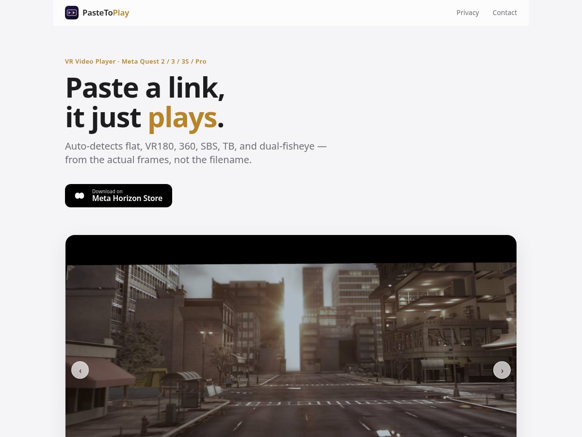 Landing-page snapshot of pastetoplay.app