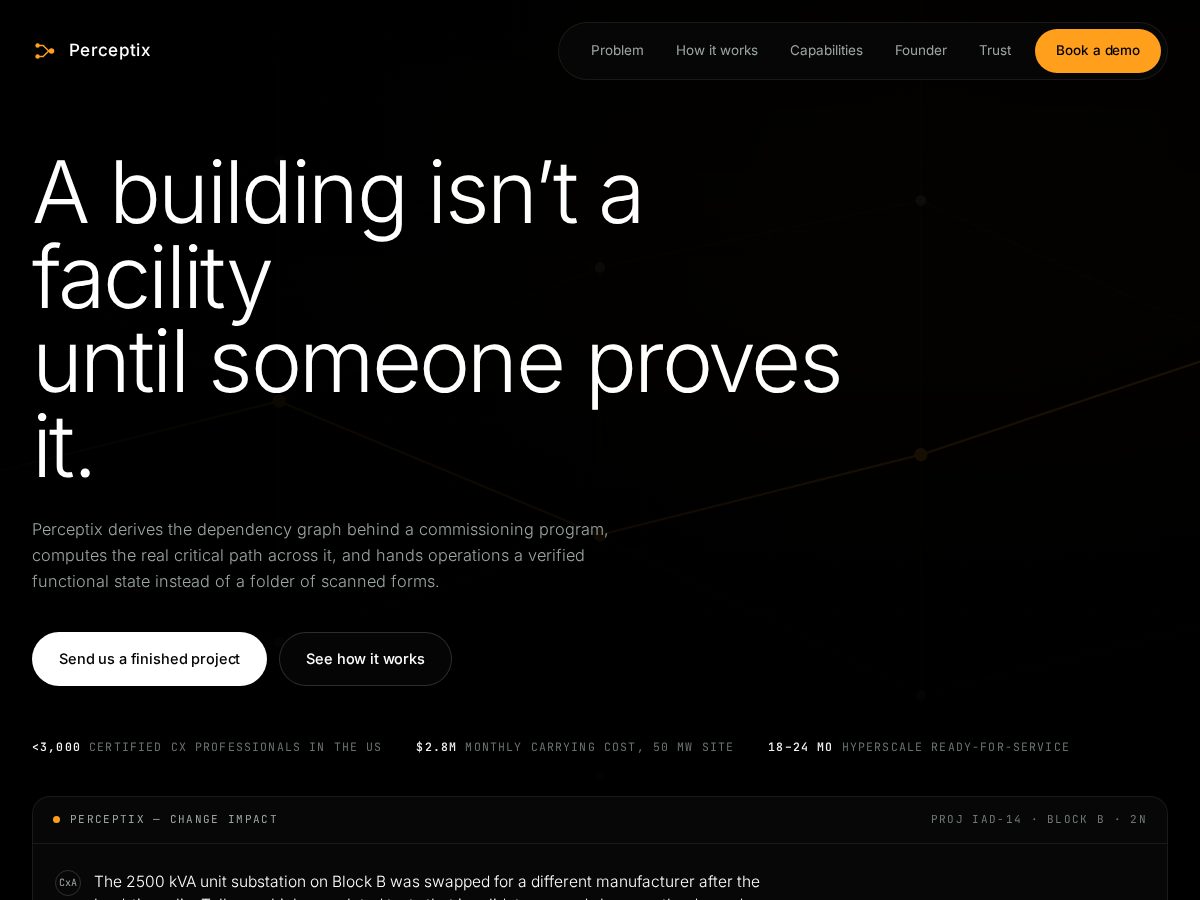 Landing-page snapshot of perceptix.cloud