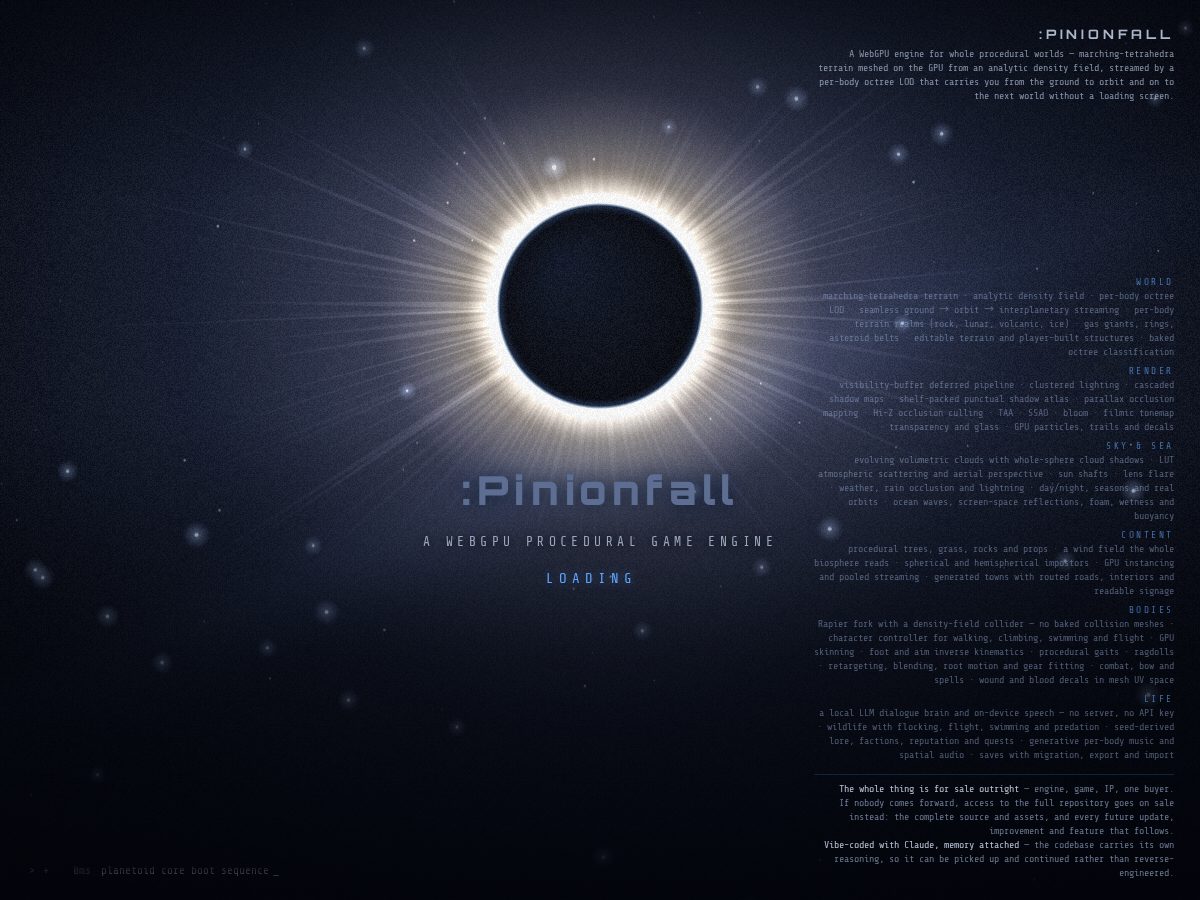 Landing-page snapshot of pinionfall.com
