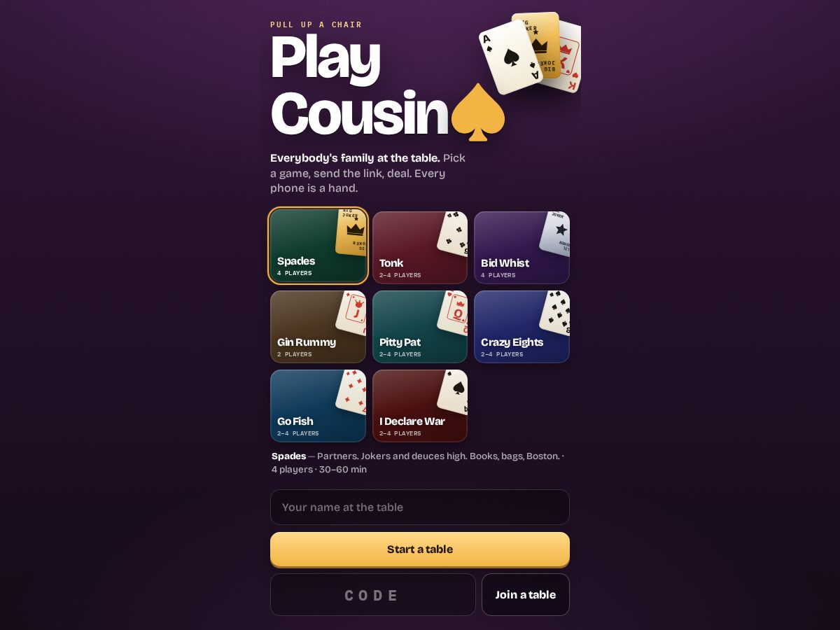 Landing-page snapshot of playcousin.vip
