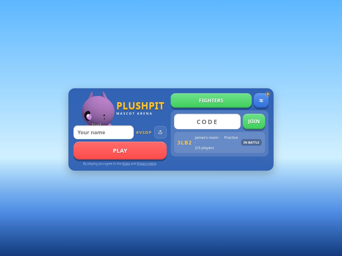 Landing-page snapshot of plushpit.com