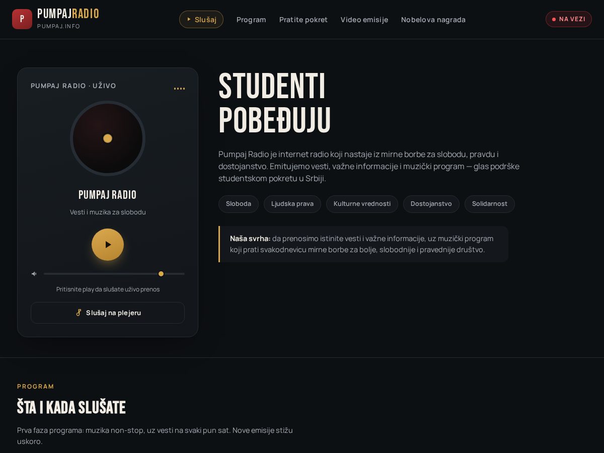 Landing-page snapshot of pumpaj.info