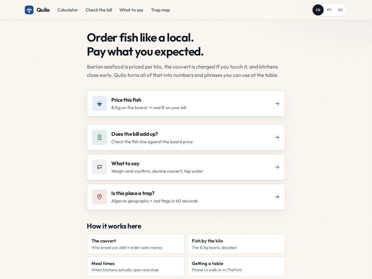 Landing-page snapshot of quiloapp.com
