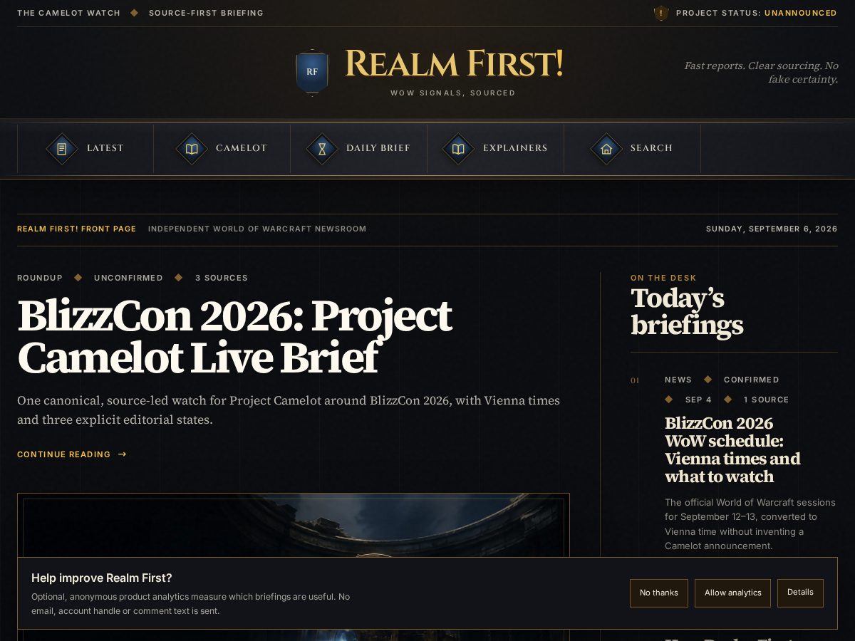 Landing-page snapshot of realmfirst.net
