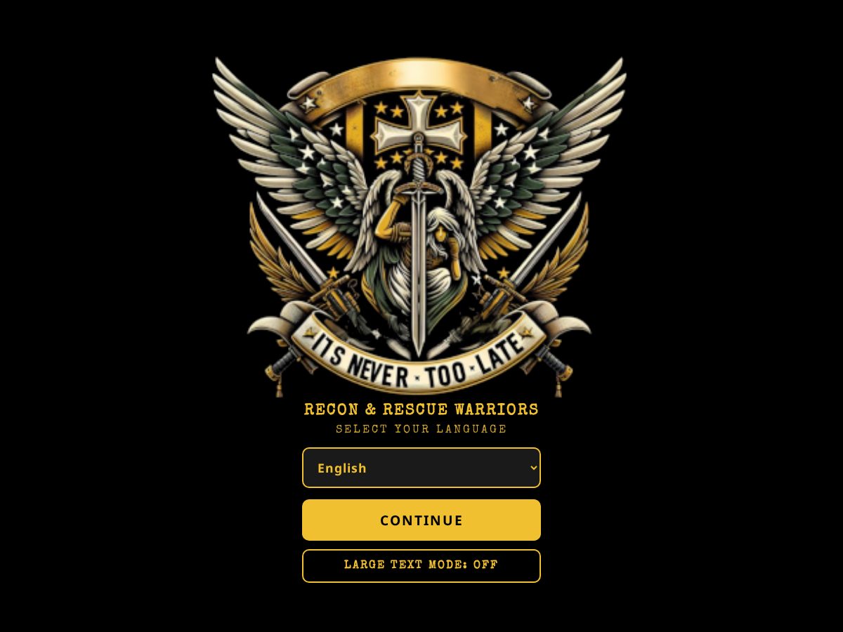 Landing-page snapshot of reconandrescue.org