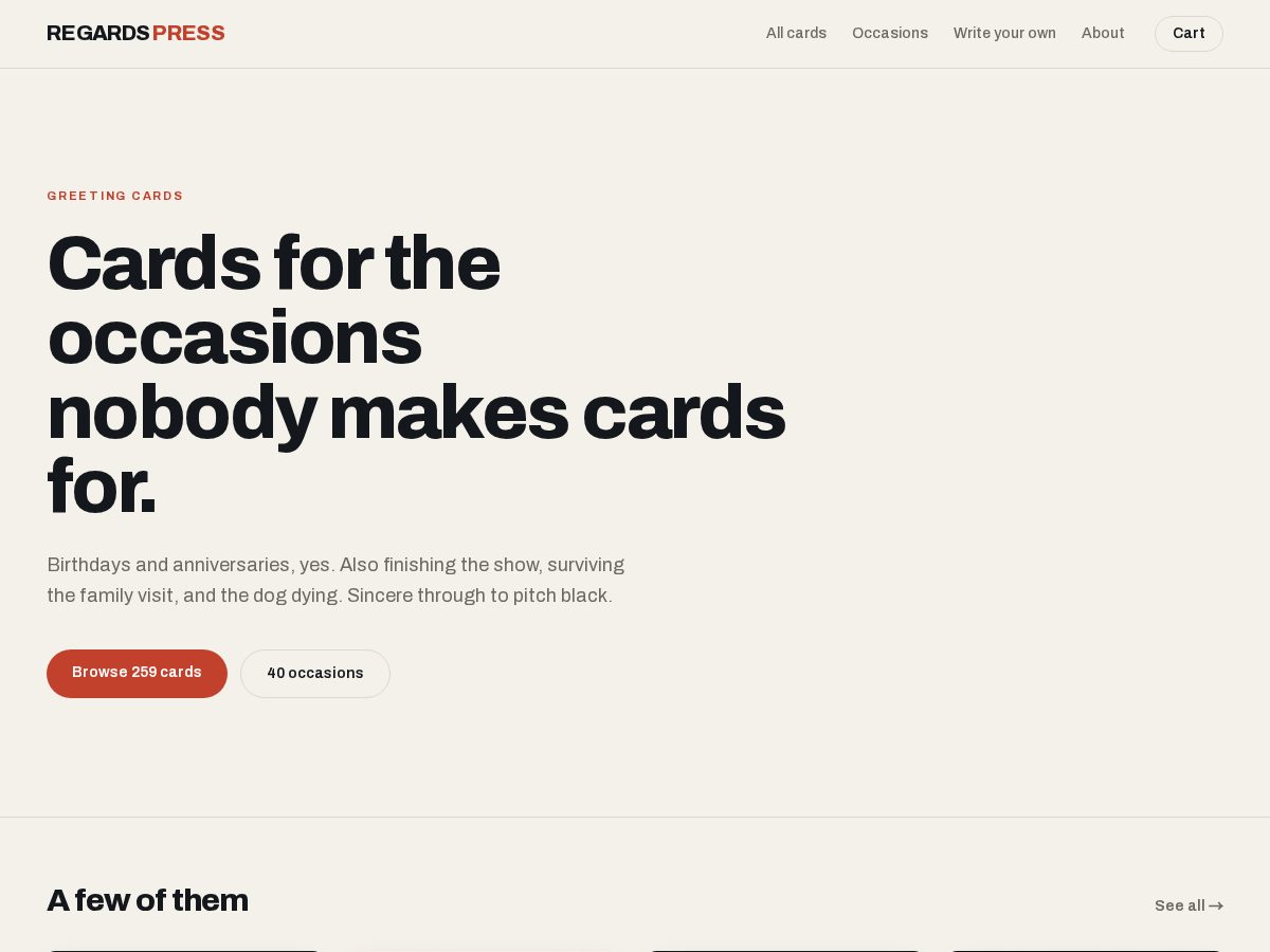 Landing-page snapshot of regardspress.com