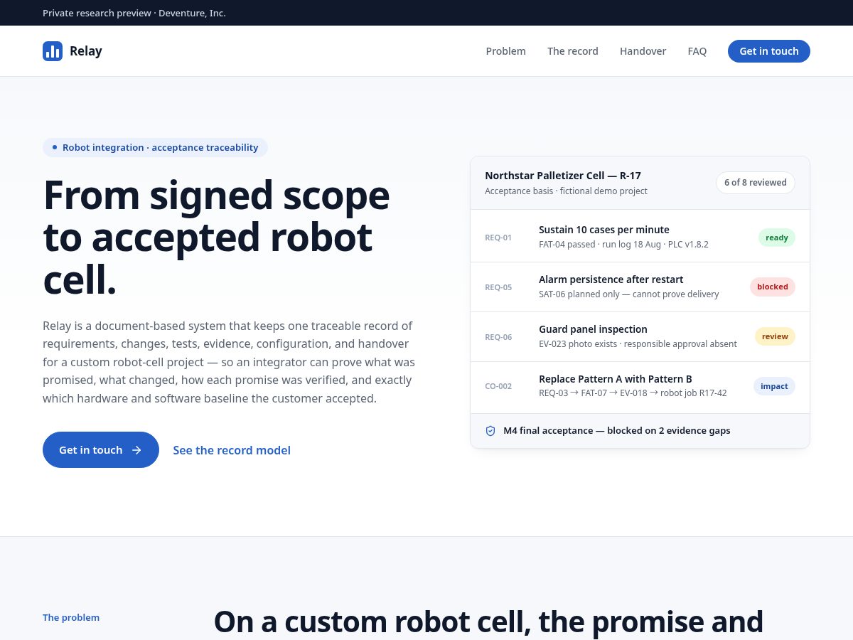 Landing-page snapshot of relayclose.com
