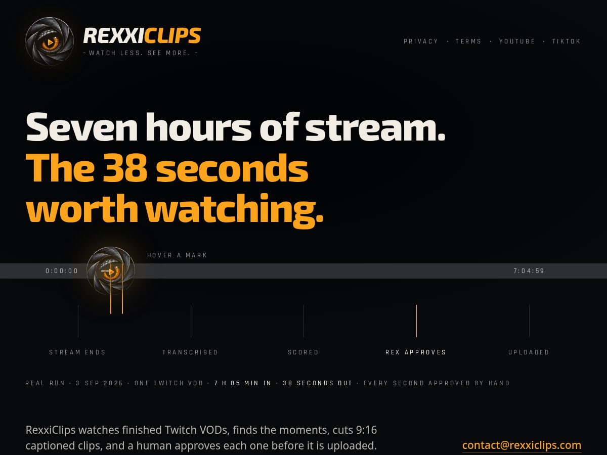 Landing-page snapshot of rexxiclips.com