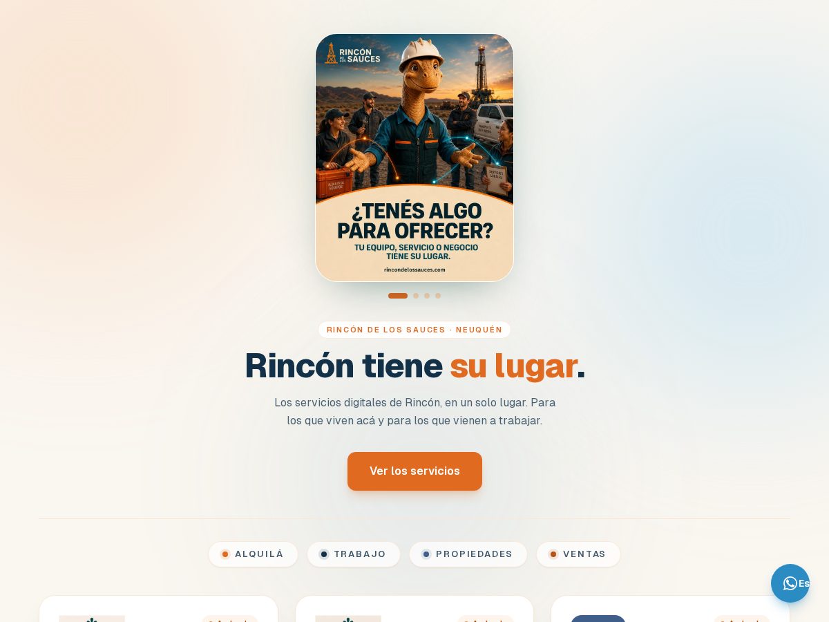 Landing-page snapshot of rincondelossauces.com