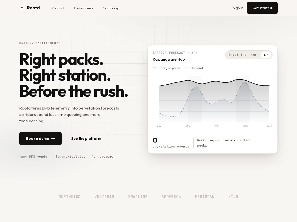 Landing-page snapshot of rootd.one