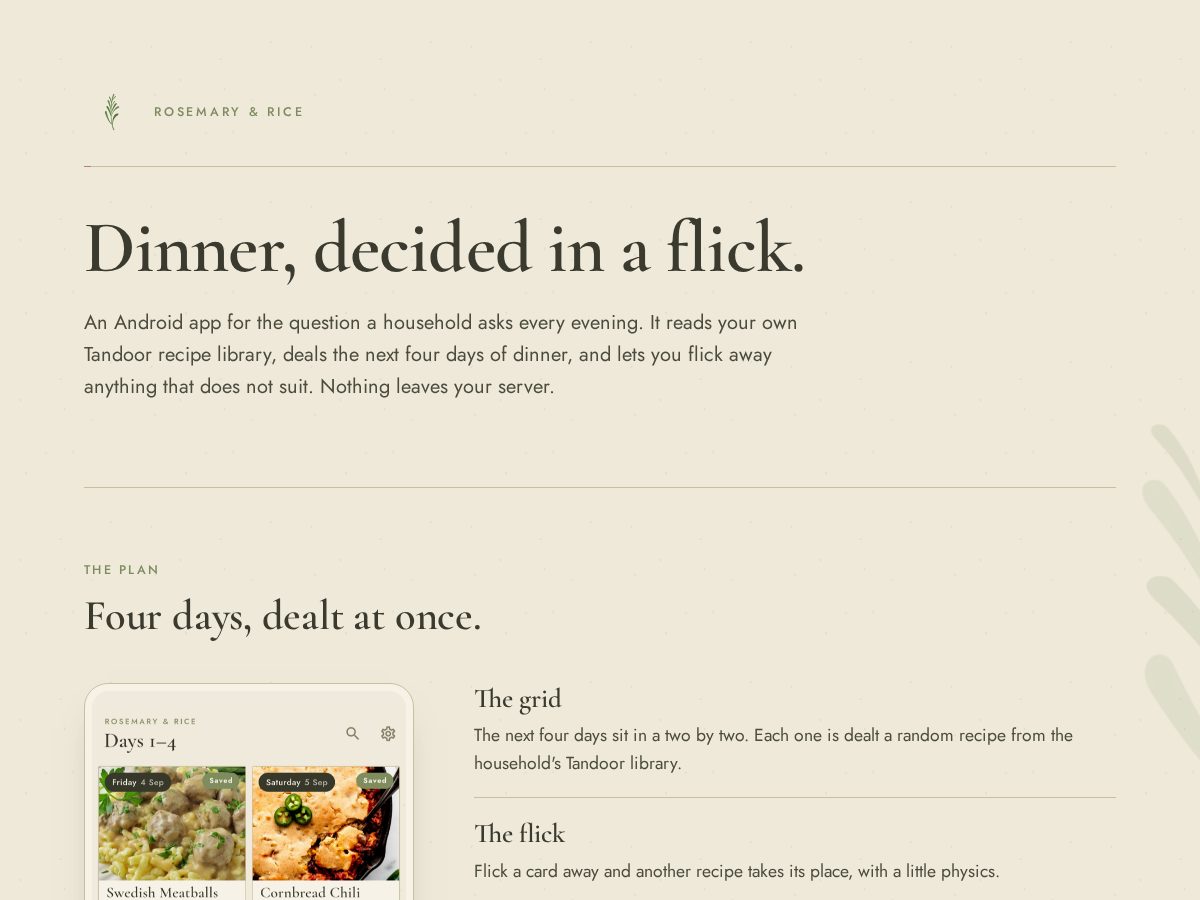 Landing-page snapshot of rosemaryrice.com
