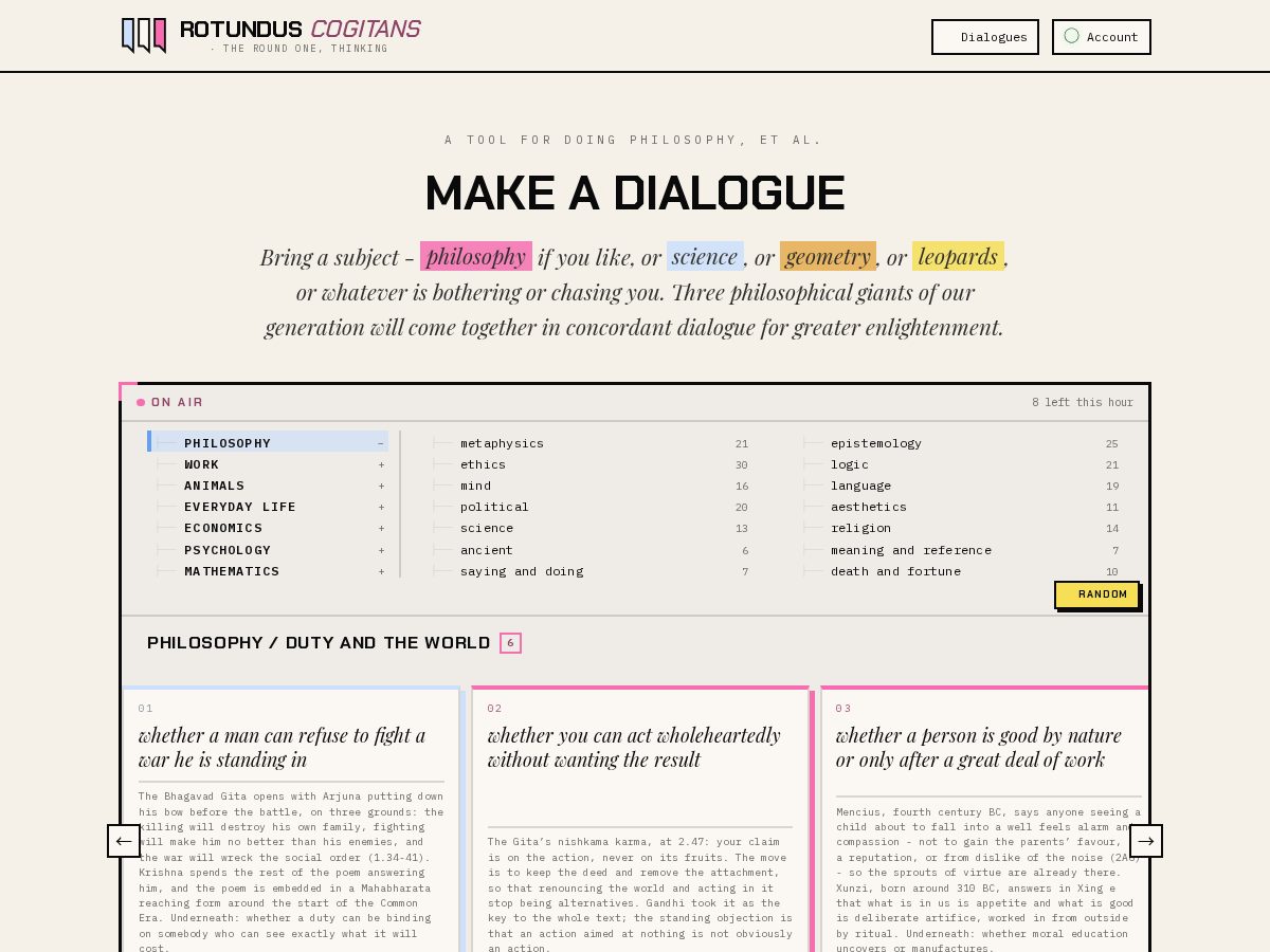 Landing-page snapshot of rotunduscogitans.art