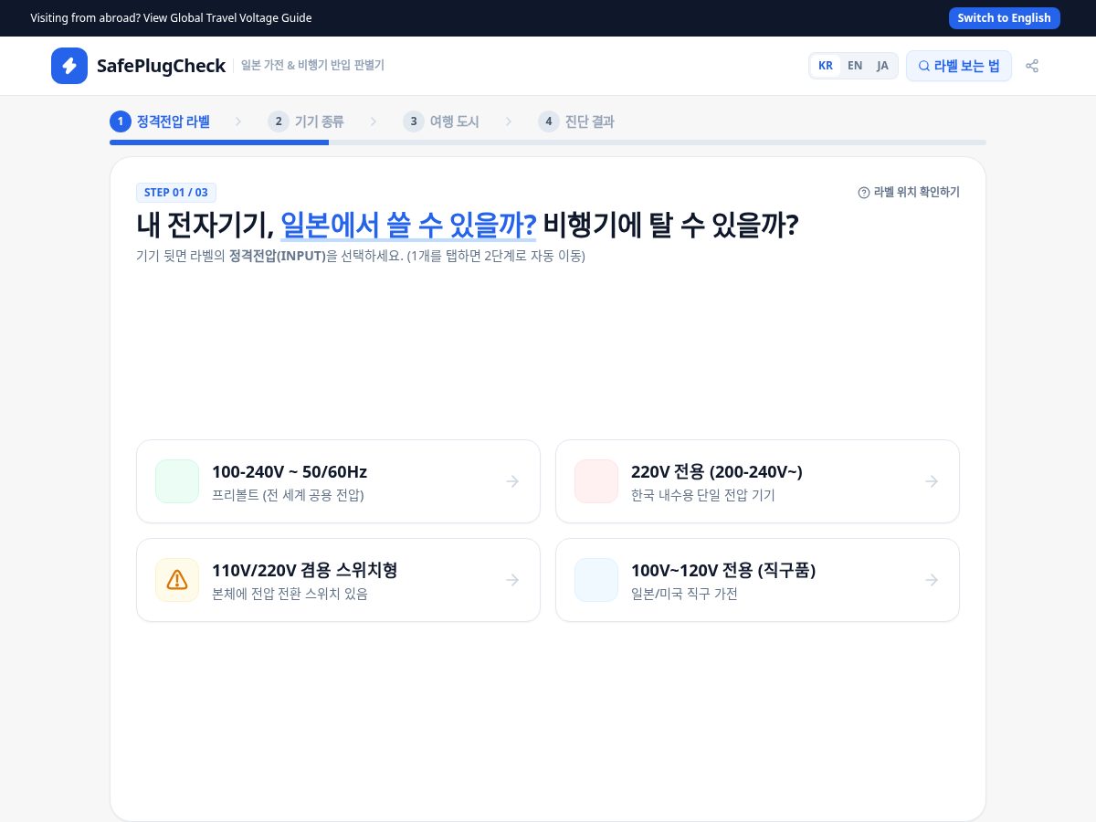 Landing-page snapshot of safeplugcheck.com