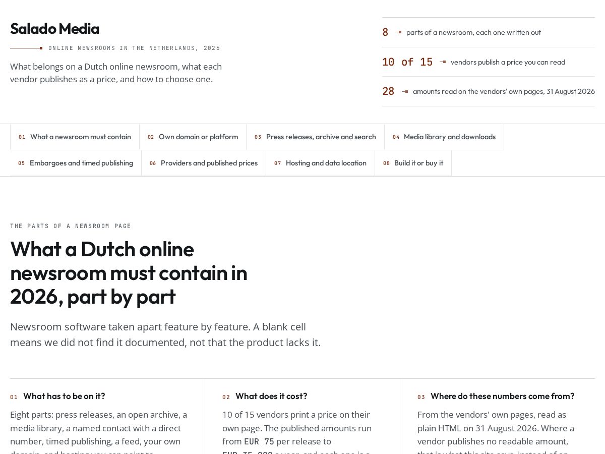Landing-page snapshot of saladomedia.com