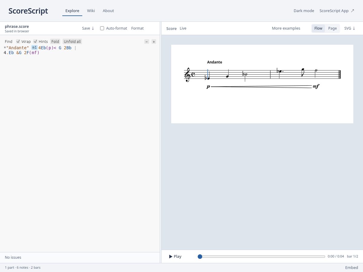 Landing-page snapshot of scorescript.org