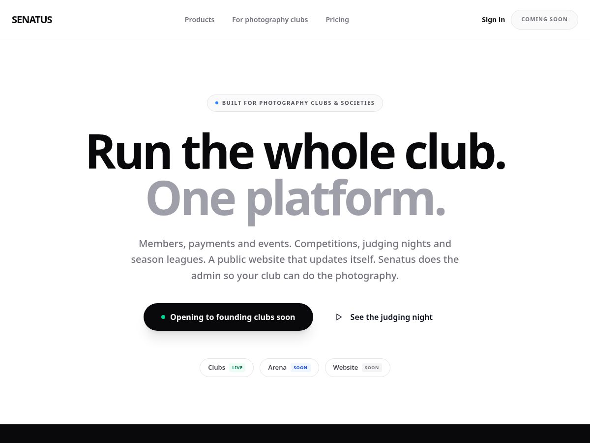 Landing-page snapshot of senatus.app