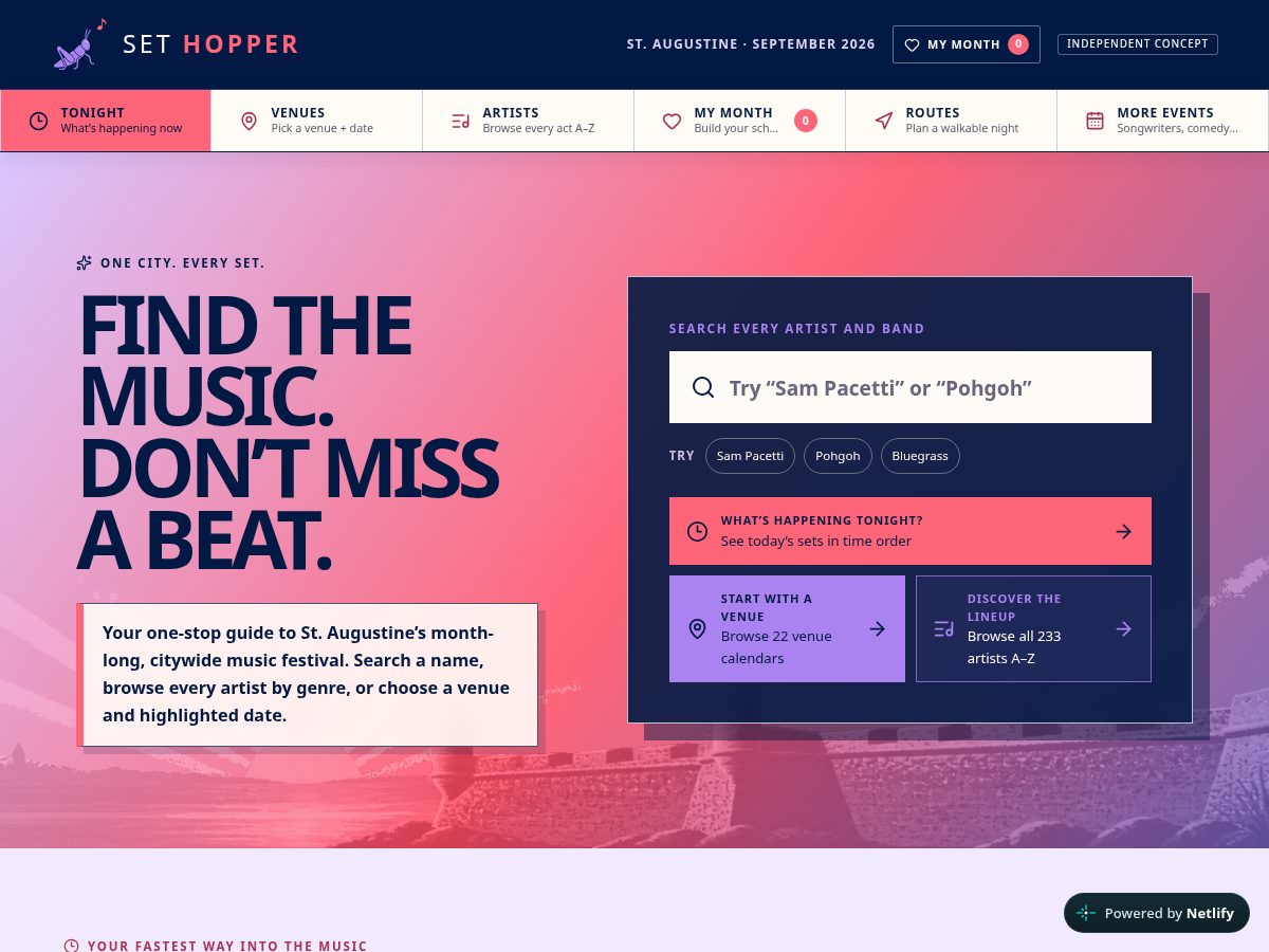 Landing-page snapshot of sethopper.com