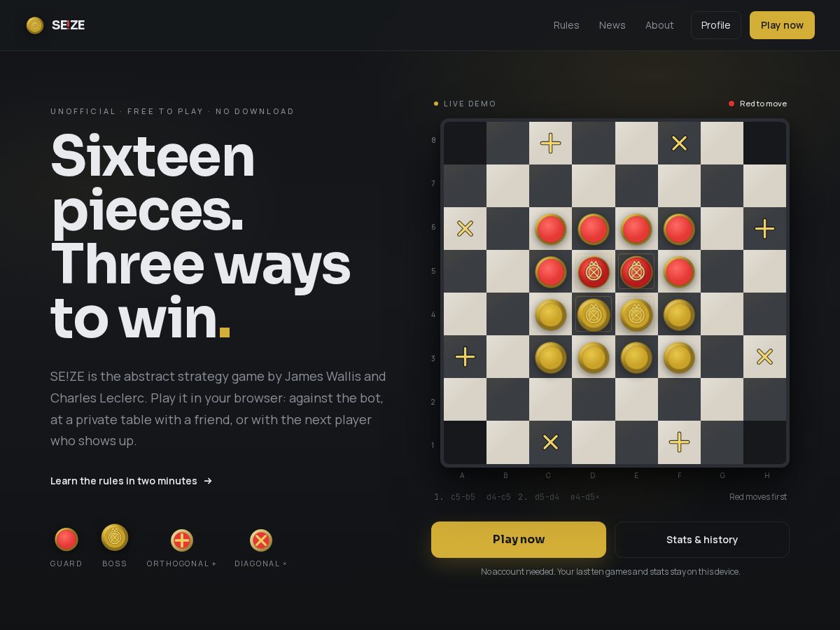 Landing-page snapshot of seze.online