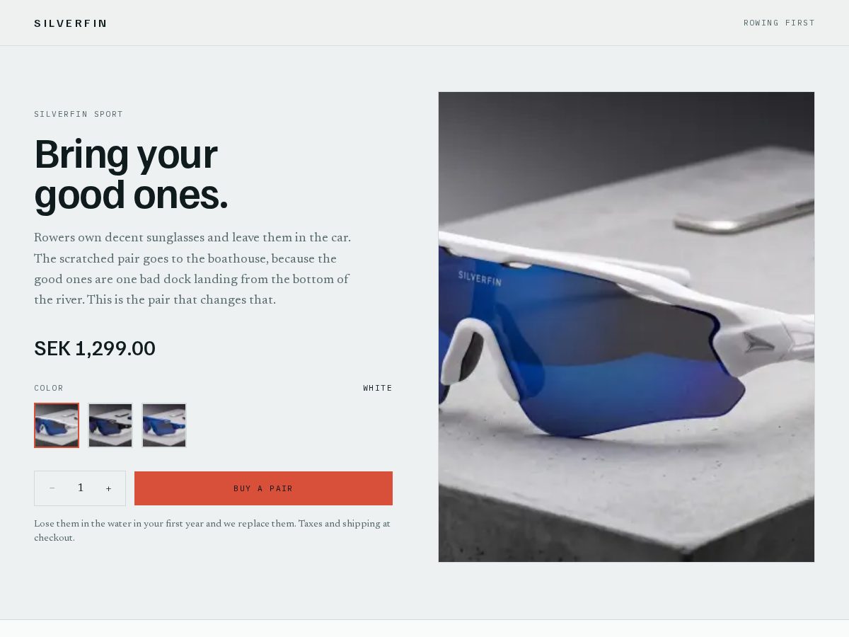 Landing-page snapshot of silverfinsport.com