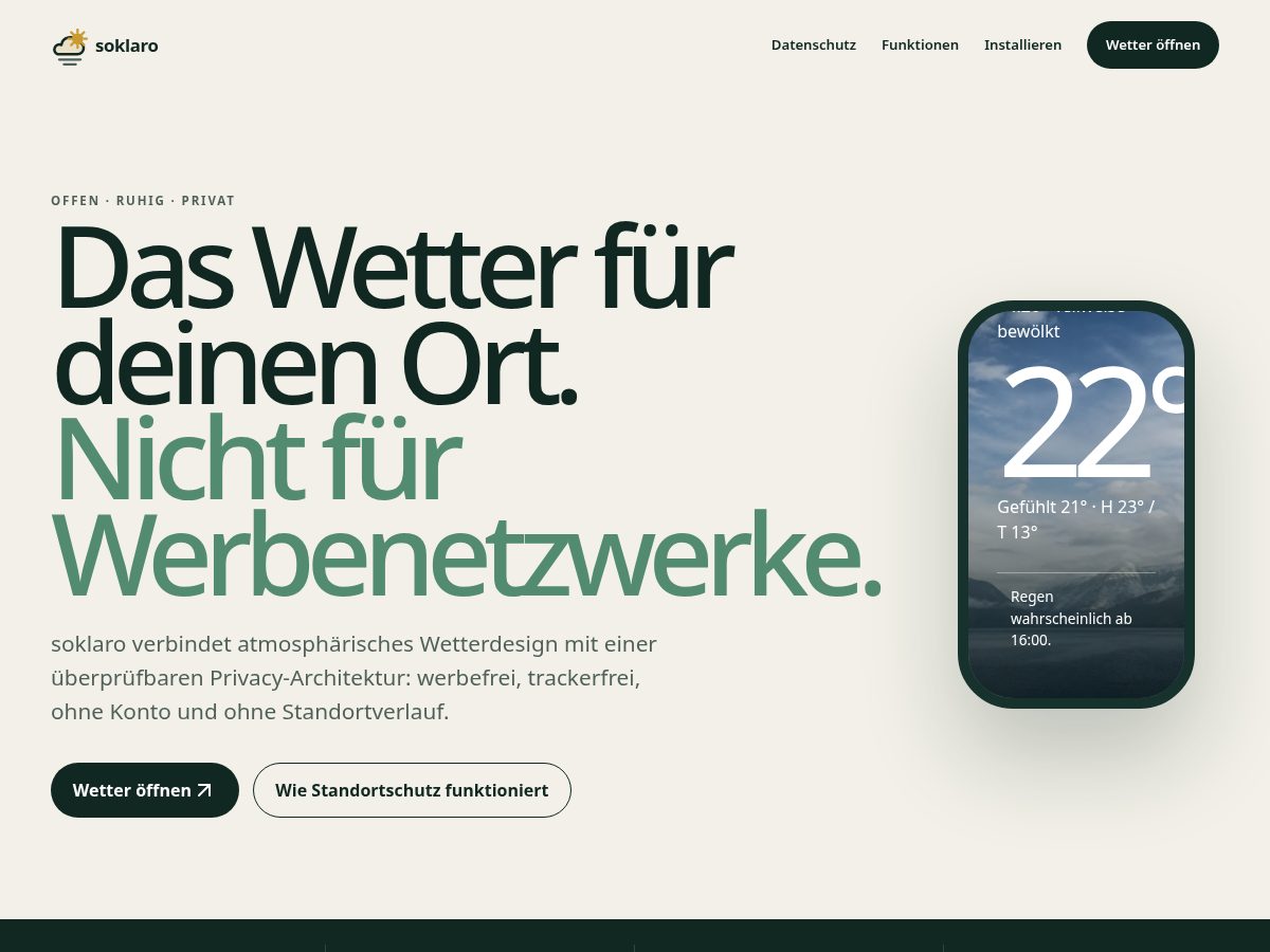 Landing-page snapshot of soklaro.com