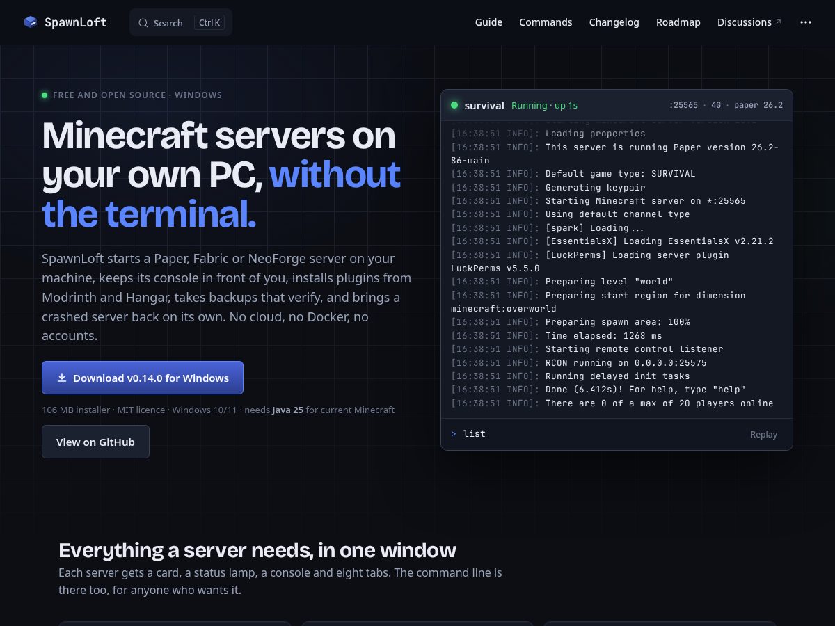 Landing-page snapshot of spawnloft.com