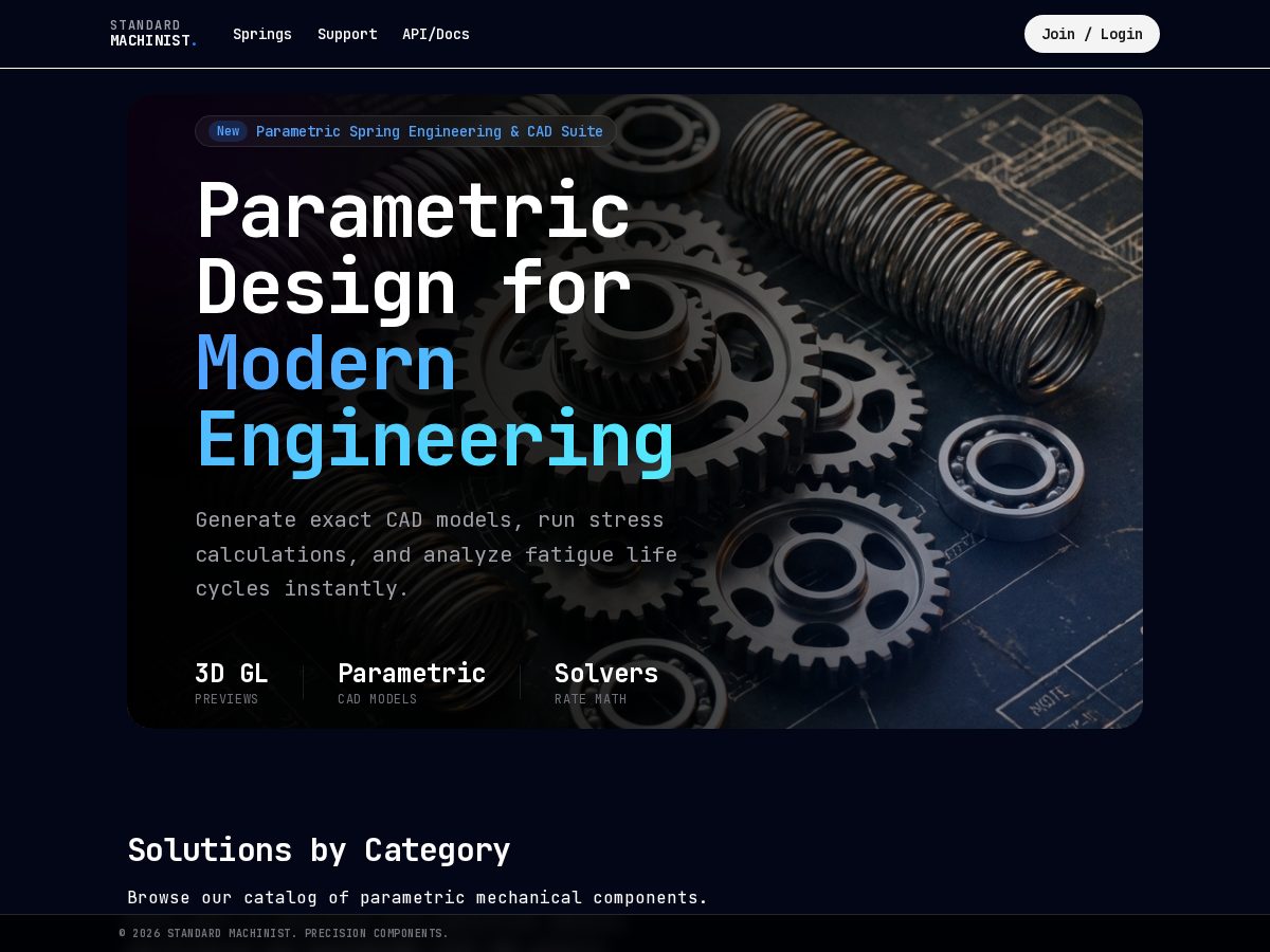 Landing-page snapshot of standardmachinist.com