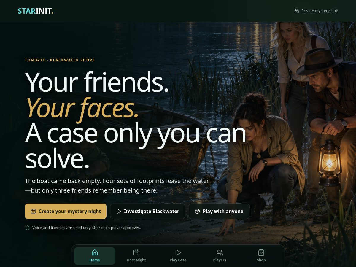 Landing-page snapshot of starinit.com