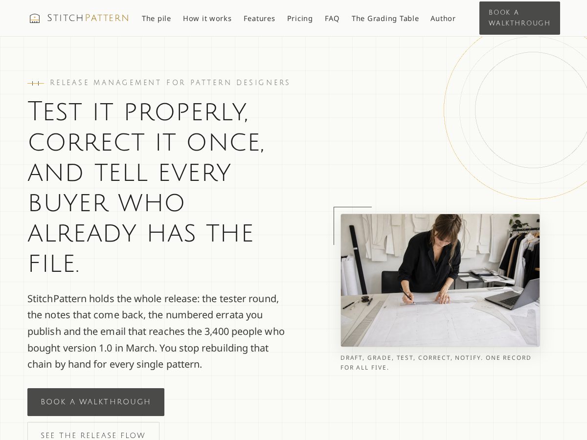 Landing-page snapshot of stitchpatternapp.com