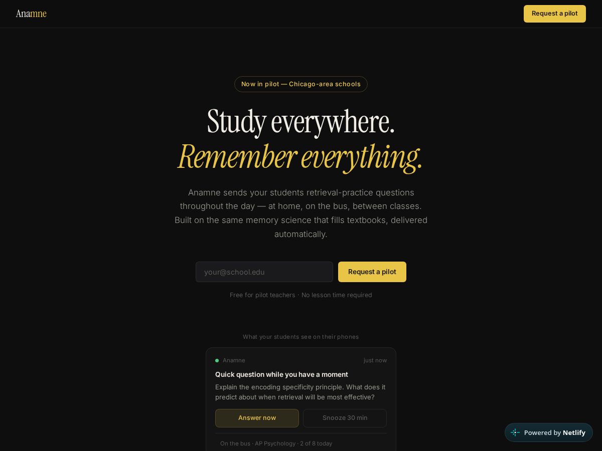 Landing-page snapshot of studyanamne.com